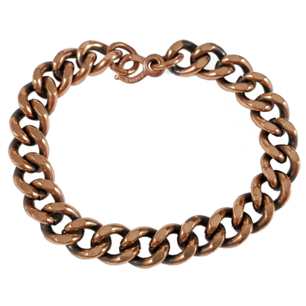 Solid Copper Men's Cuban Link Bracelet